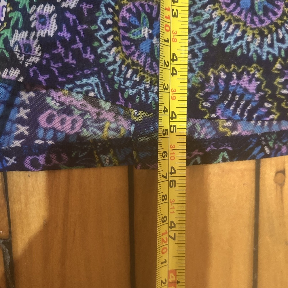 Susan Graver Womens Geometric Print Midi Dress Size 1X Petite Blue Multi Artsy - Picture 9 of 12